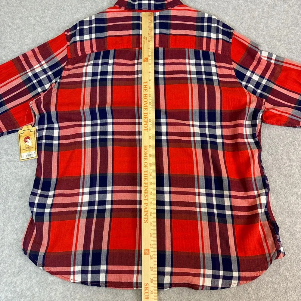 Urban Pipeline Mens XXL Plaid Button Down Shirt Red Navy Blue Long Sleeve NWT